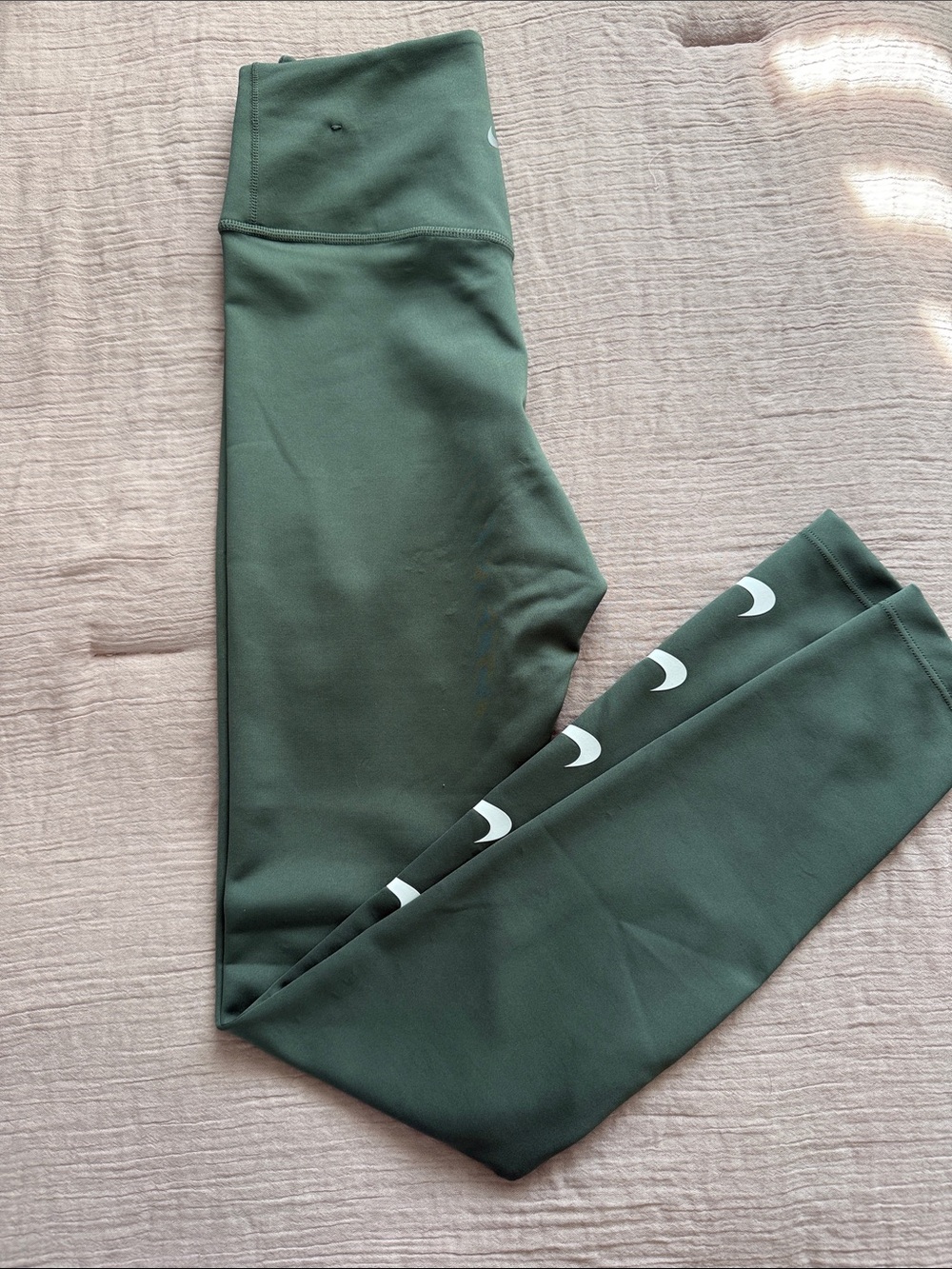 Nike Olive Green Leggings with Swoosh Detail
